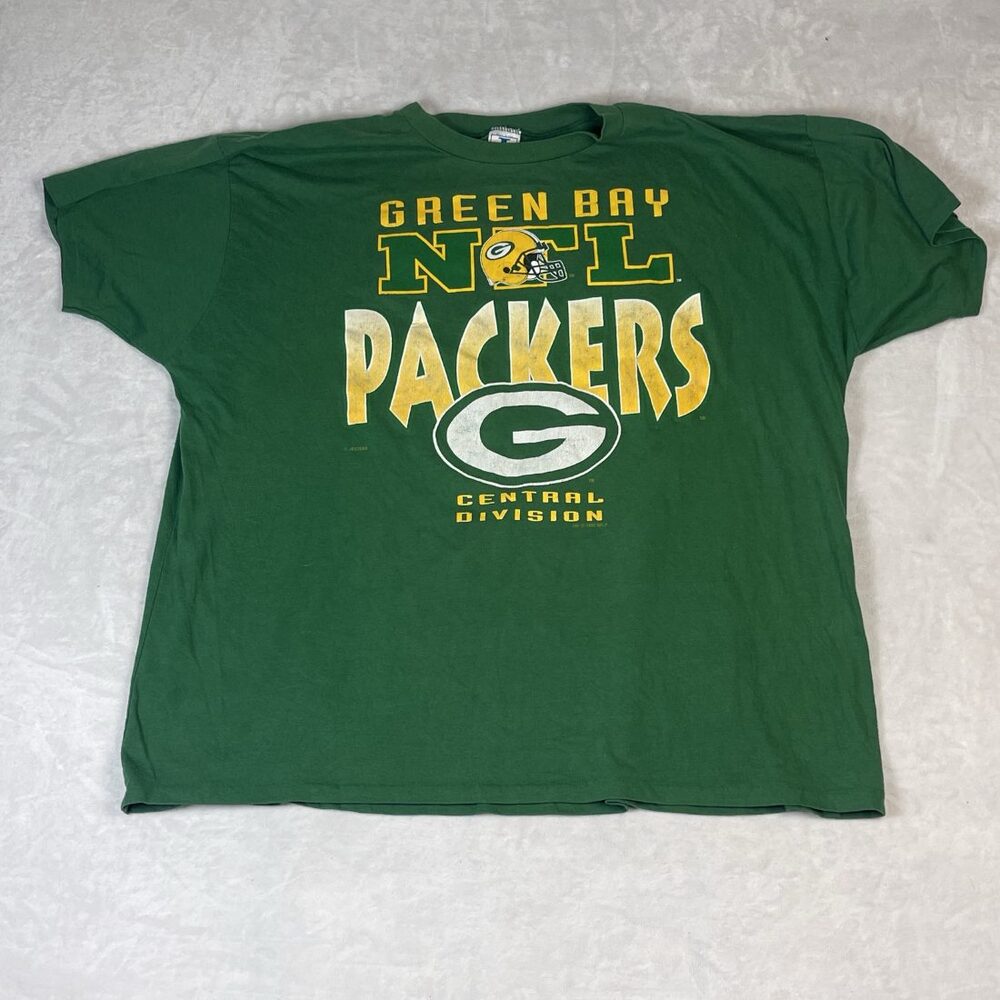 Green Bay Packers NFL Men's Green T-Shirt Size 4XL 90s Central Division